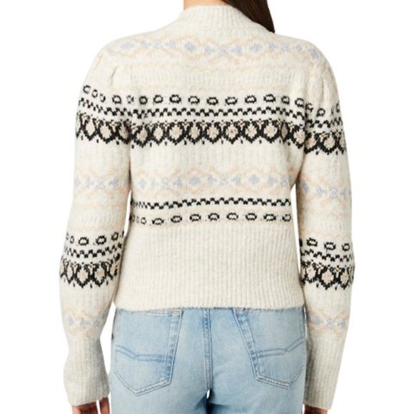 NWT Buffalo David Bitton | Cream Fair Isle Annalise Mock-Neck Sweater - L - Picture 2 of 3